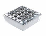 Asbak sigaar Square Grid Polished Aluminium